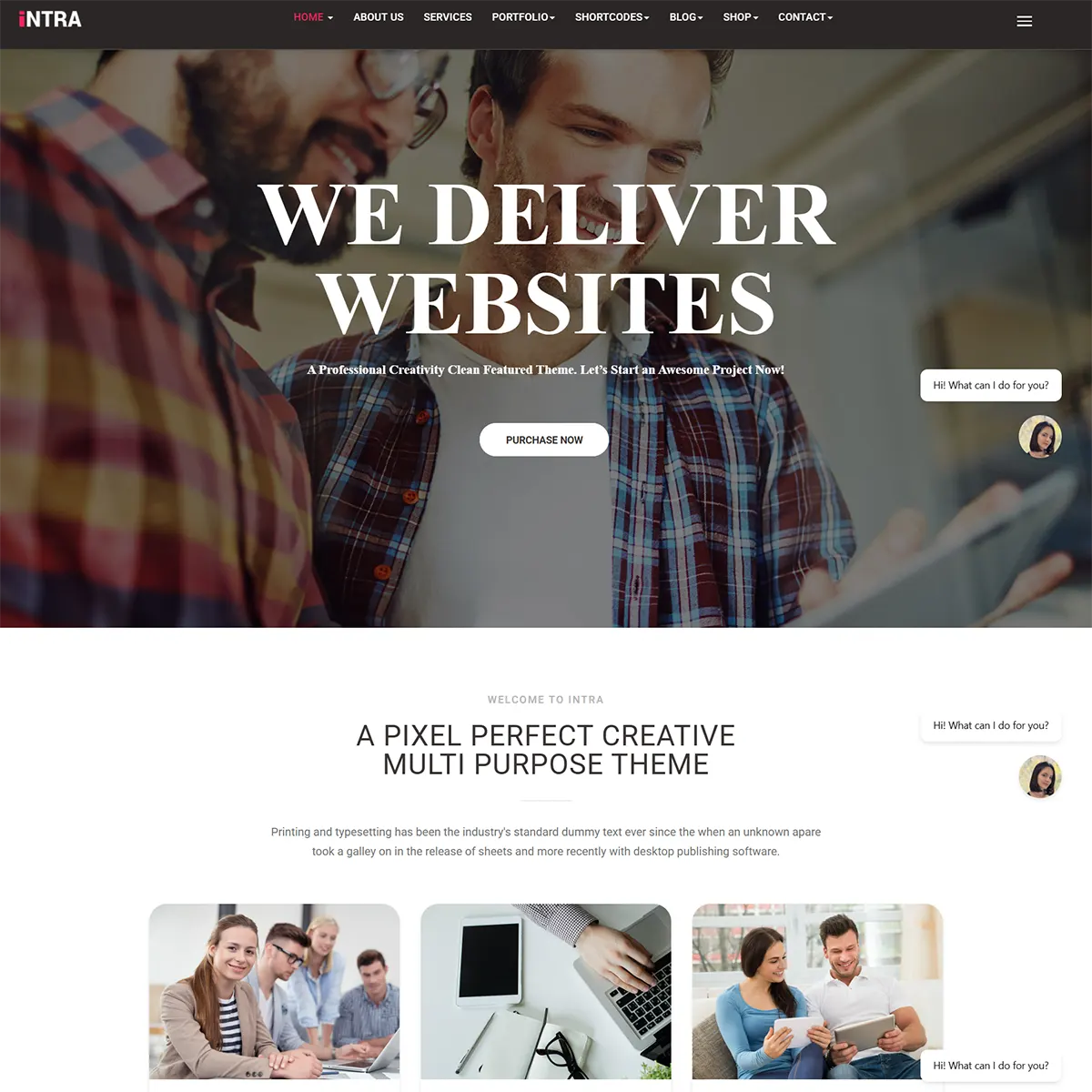 Intra - Multi-Page + One Page Joomla Template