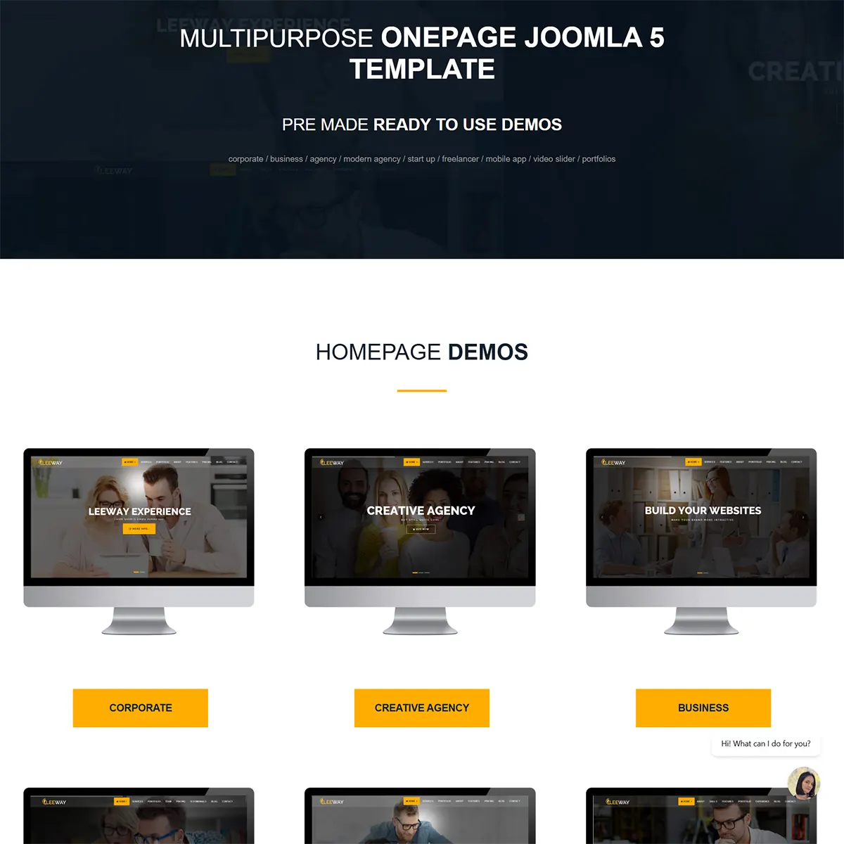 Leeway - Multipurpose One Page Joomla 5 Template