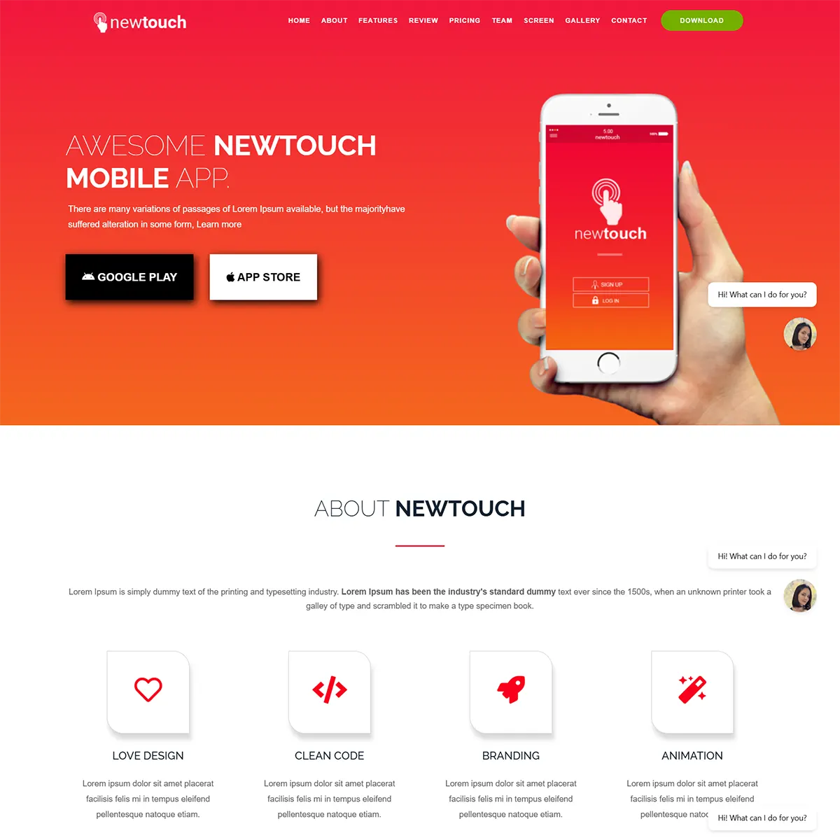 Newtouch - App Landing Technology Joomla 5 Template