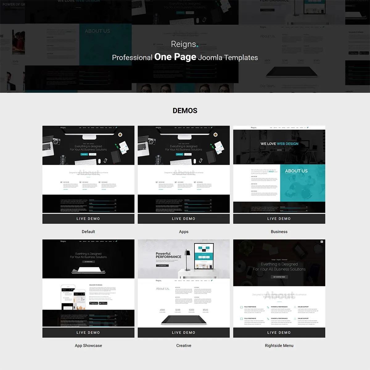 Reigns - Professional One Page Joomla 5 Template