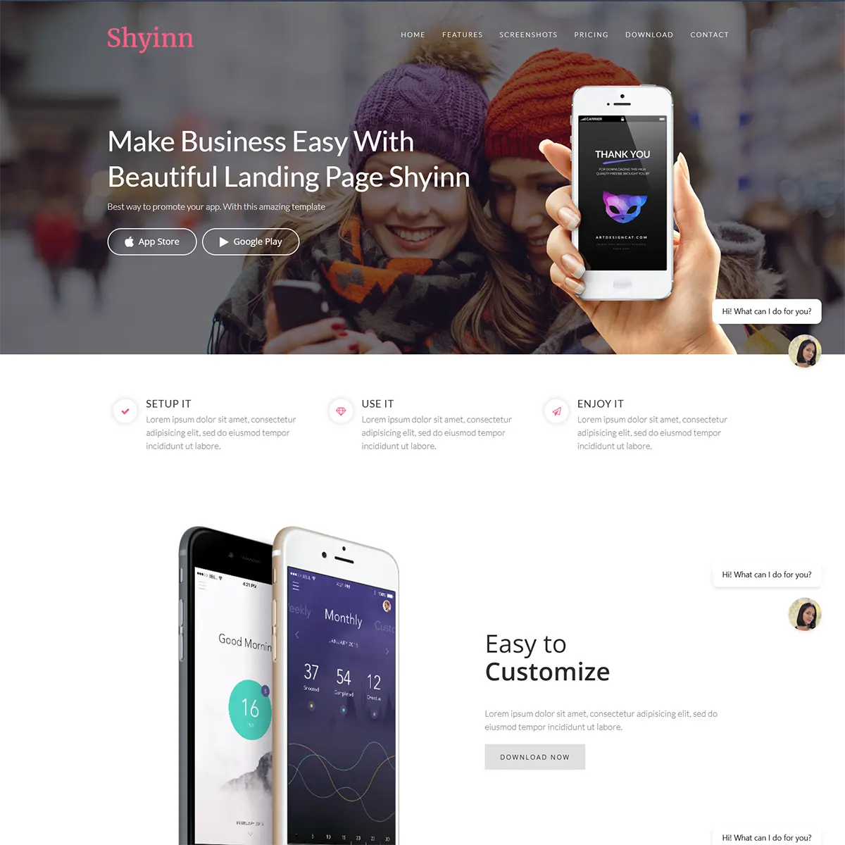 Shyinn - Responsive App Landing Joomla Template