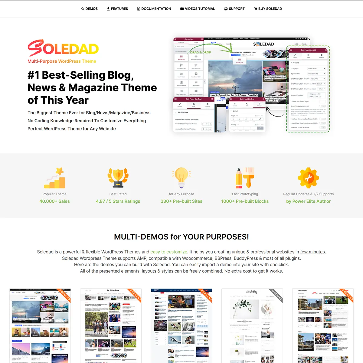 Soledad – Multipurpose, Newspaper, Blog & WooCommerce WordPress Theme