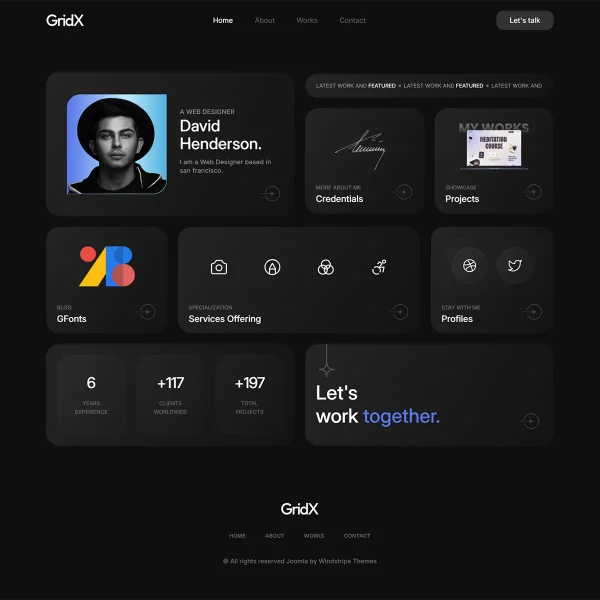 Gridx Personal Portfolio Joomla Template