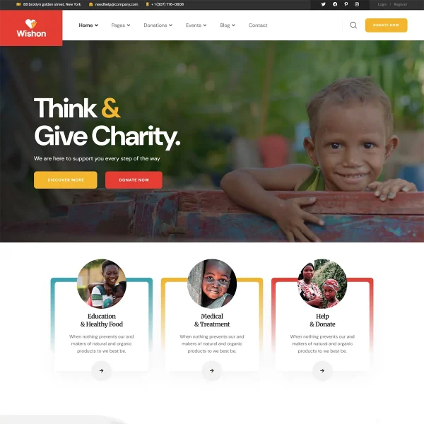 Wishon Joomla 5 Nonprofit Charity Template | NGO