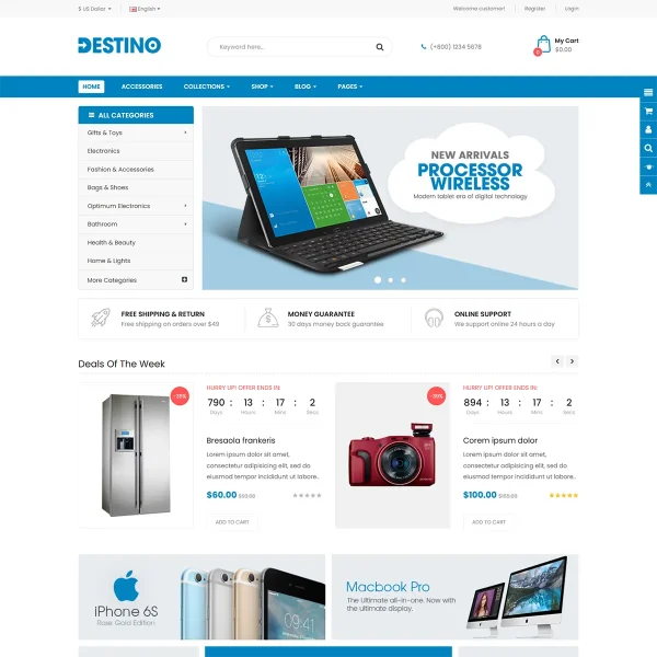 destino opencart theme