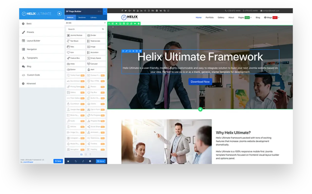 Helix Ultimate Joomla template framework review