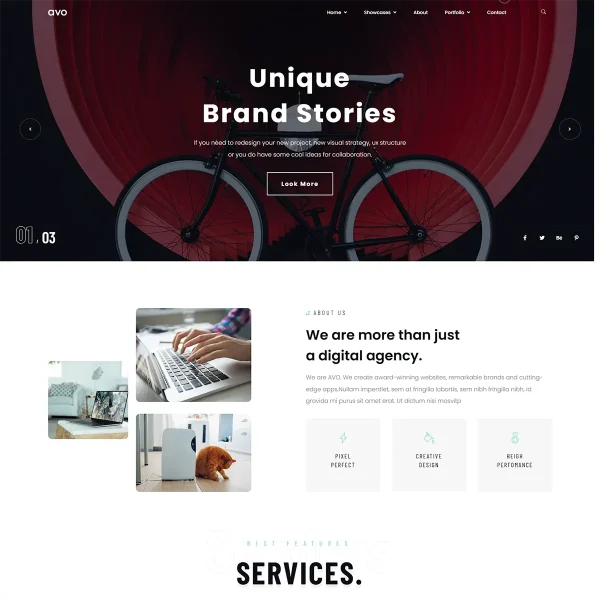 Avo - Joomla 5 Creative Agency & Showcase Portfolio Template