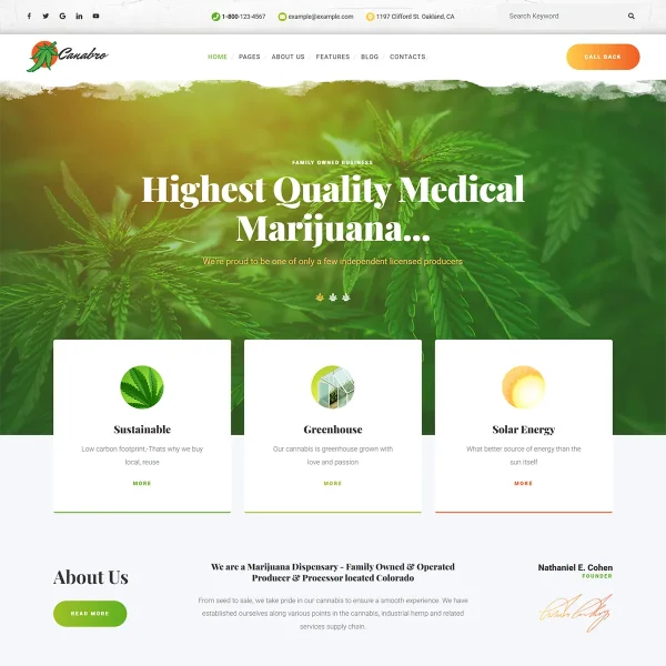 Canabro - Joomla 5 Cannabis & Medical Marijuana Template