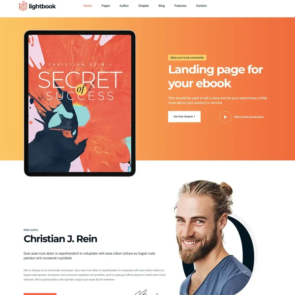 Lightbook - Joomla 5 Book Author Promo Template | Writers