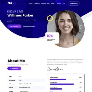 Orix Joomla 5 CV/Resume and Portfolio Template Freelancer