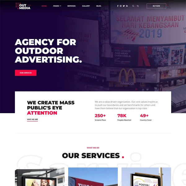 Outmedia Joomla 5 Outdoor & Billboard Agency Template