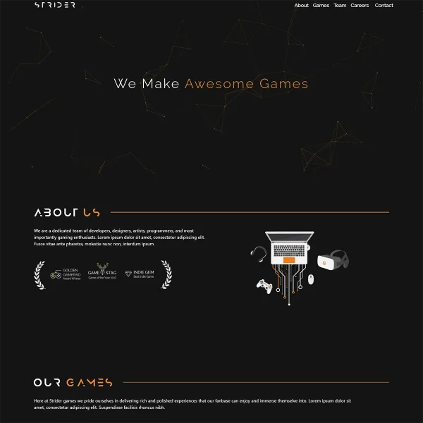 Strider - Joomla 5 A Game Studio Template