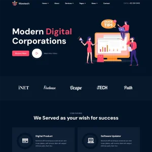 Waretech Joomla 5 IT Solutions & Technology Template